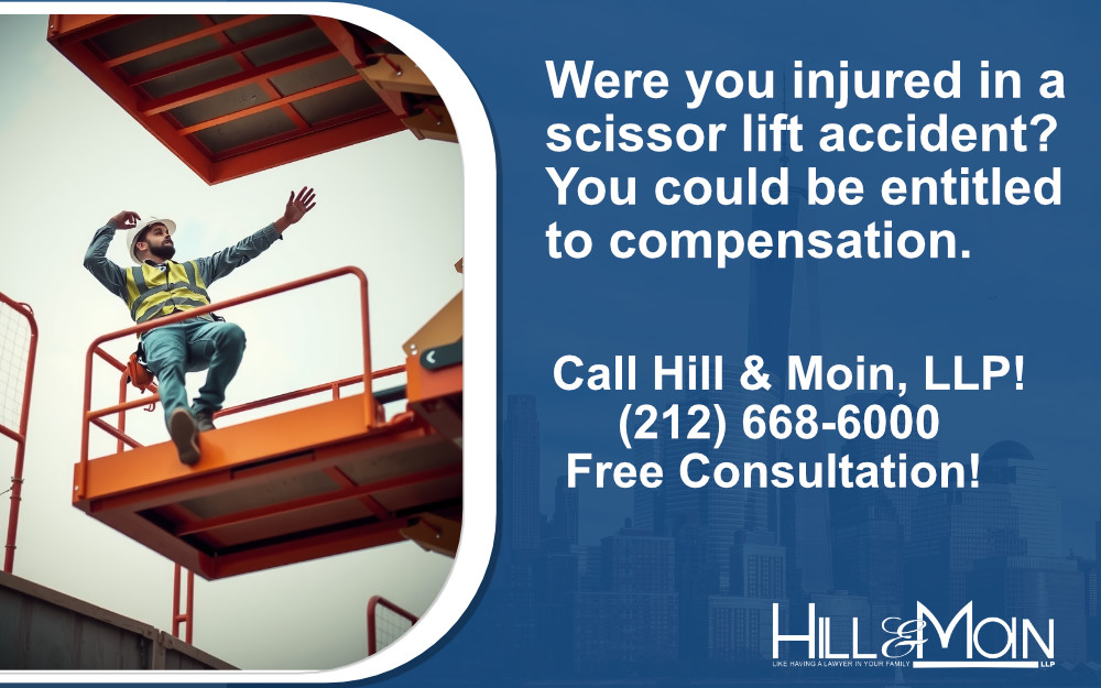 Scissor lift accident - Worker falling off a scissor lift.